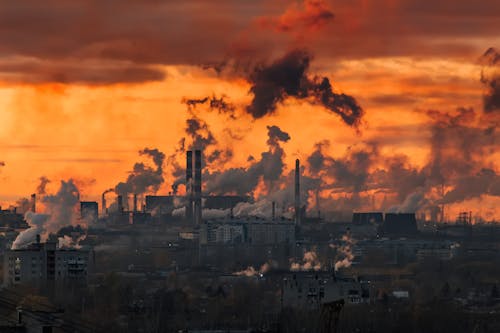 Gratis lagerfoto af forurening, industri, morgengry