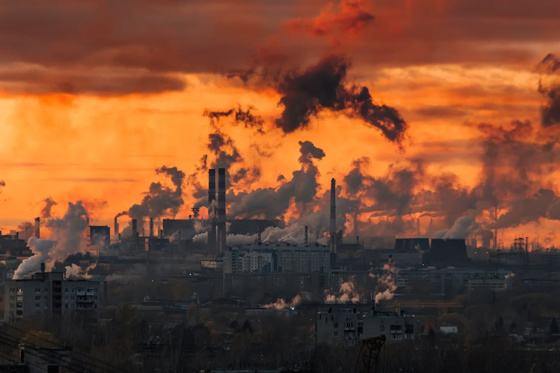 Fotos de stock gratuitas de amanecer, cielo naranja, contaminación