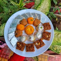 Plate of assorted milk-and-nut sweets, photo by Rajan Gaur on Pexels