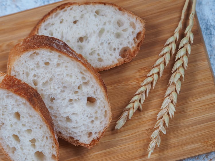 Macro Shot Of Slices Of Bread And Wheat