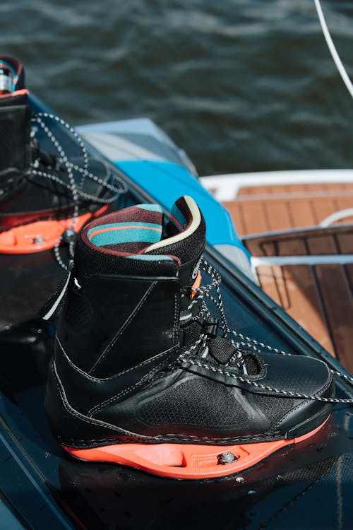 Close up on Shoes to Wakesurfing