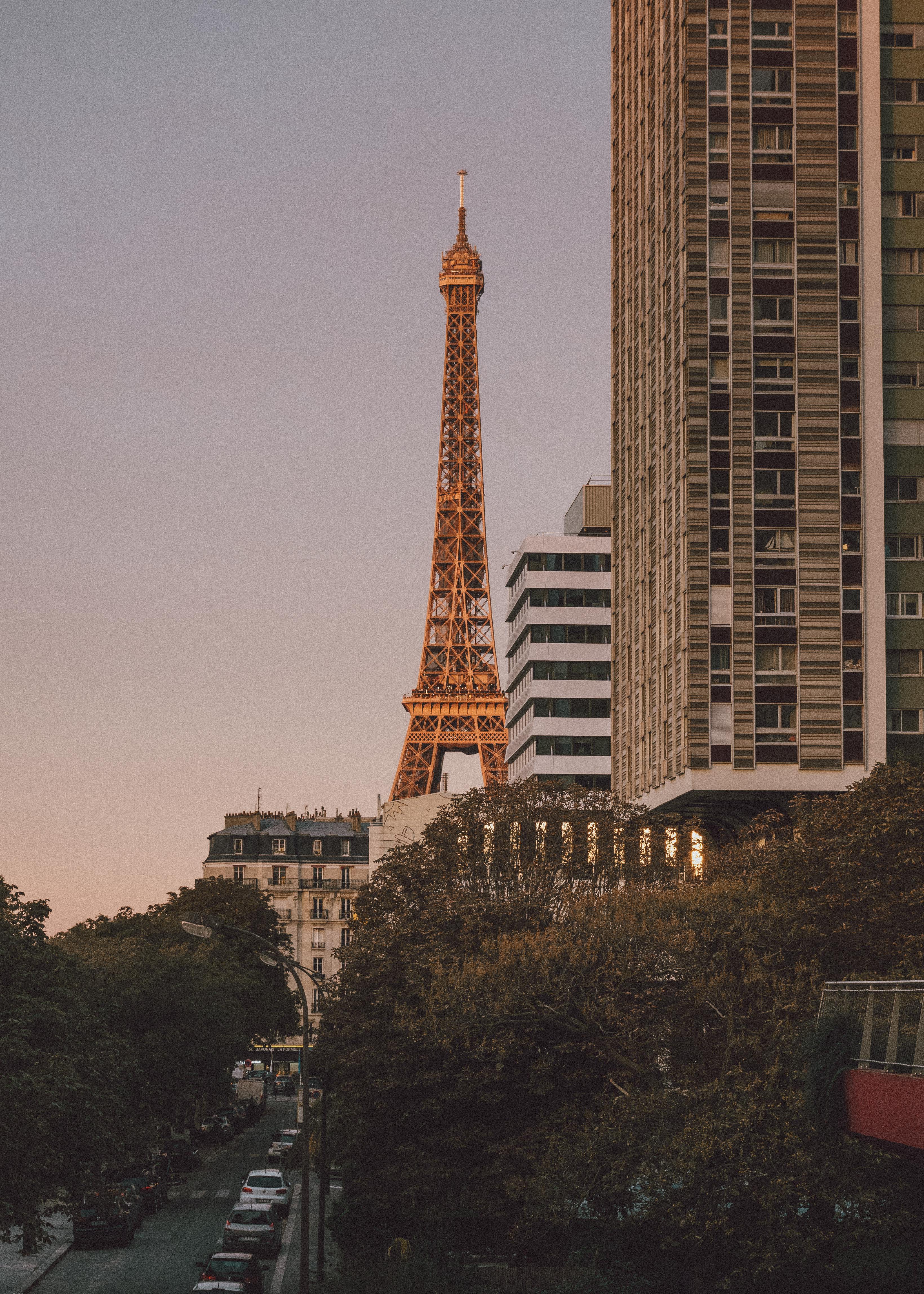 buildings and eiffel tower