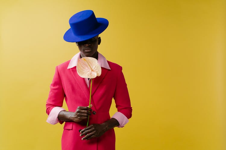 Stylish Man Wearing Blue Hat