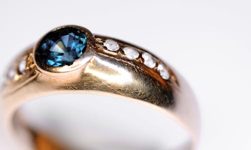 Free stock photo of old sapphire amp diamond ring