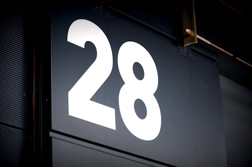Black Board Showing Number 28