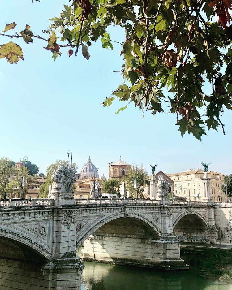 Ponte Vittorio Emanuele II In Rome, Italy 