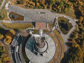 Aerial View of Motherland Monument in Kyiv