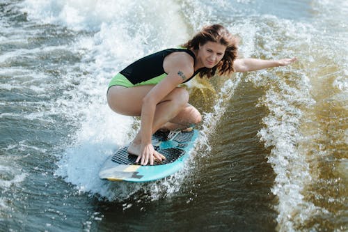 Free A Woman Surfing Stock Photo