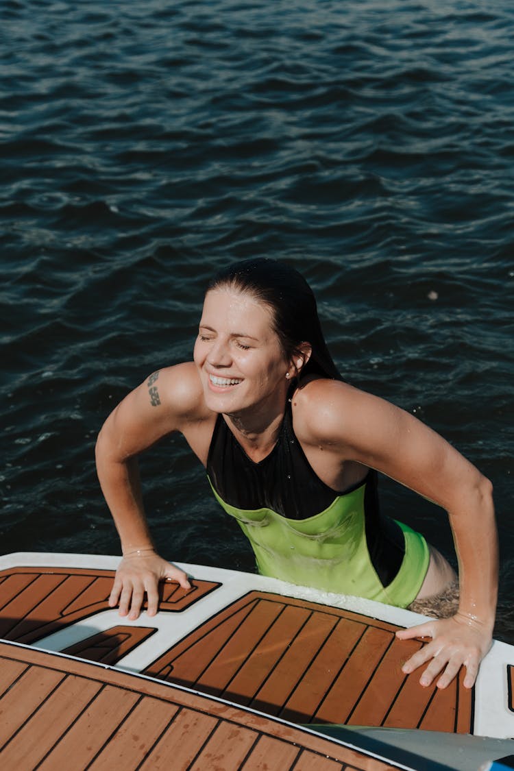 Woman Coming Out From The Water