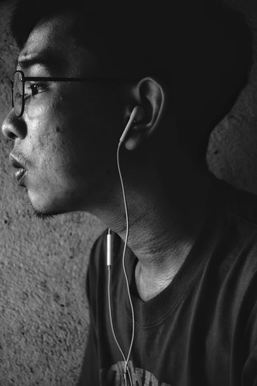 Free stock photo of asian man, black and white, black-and-white