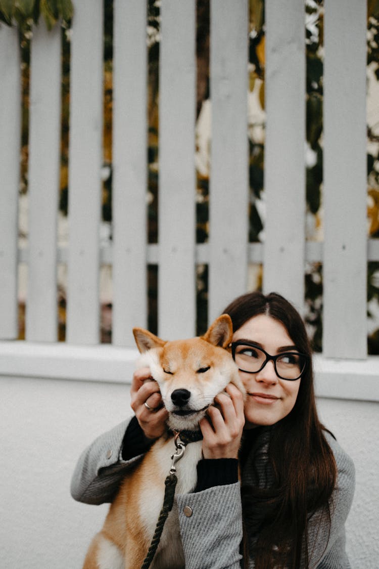 A Woman With Her Pet Dog 