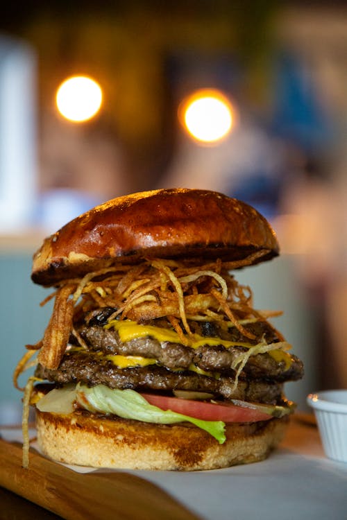 Close-up Photo of a Hamburger