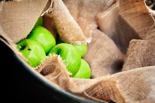 Free Macro Shot Photo of Green Apples Stock Photo