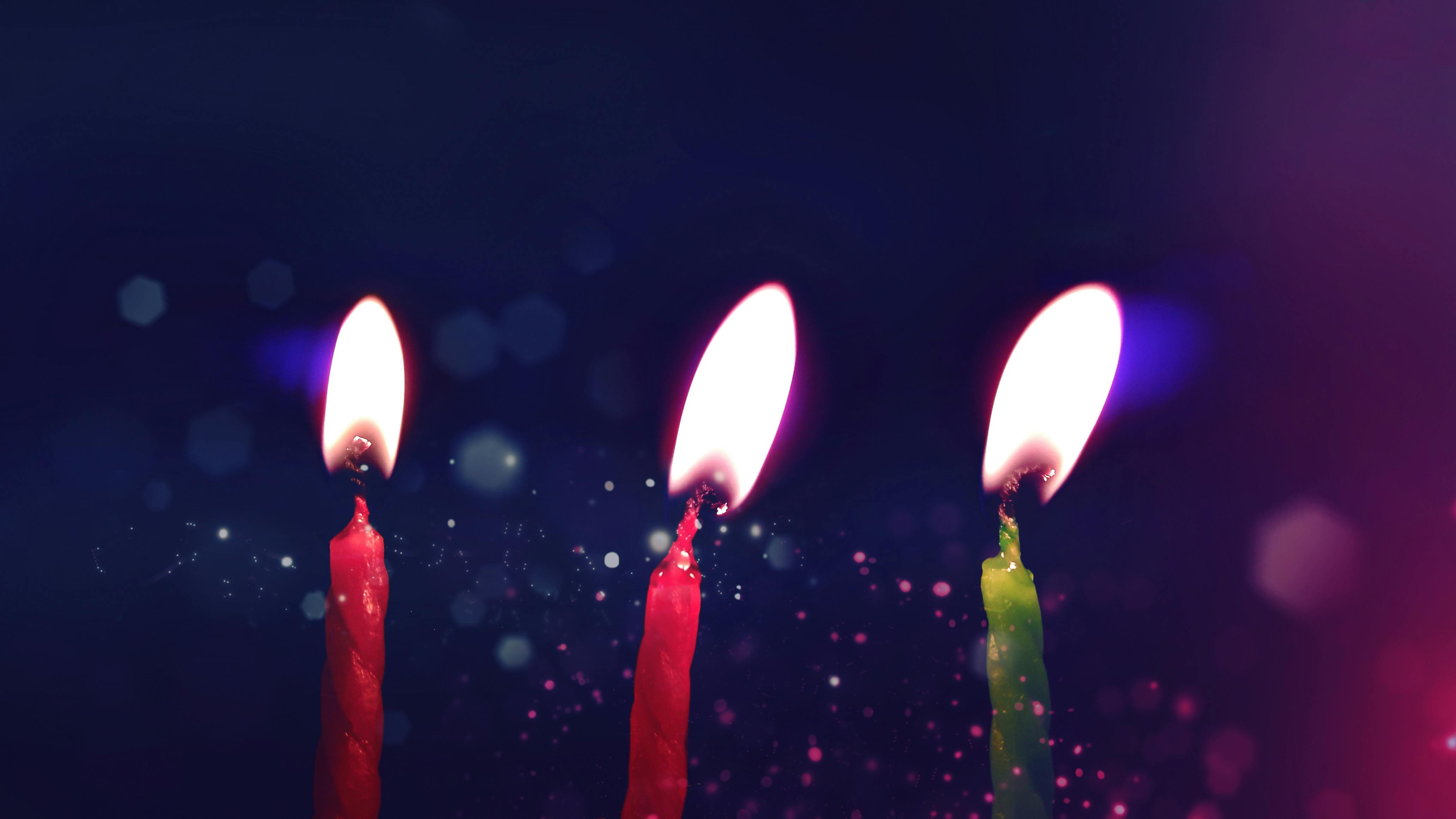Red and Green Birthday Candle With Lights · Free Stock Photo