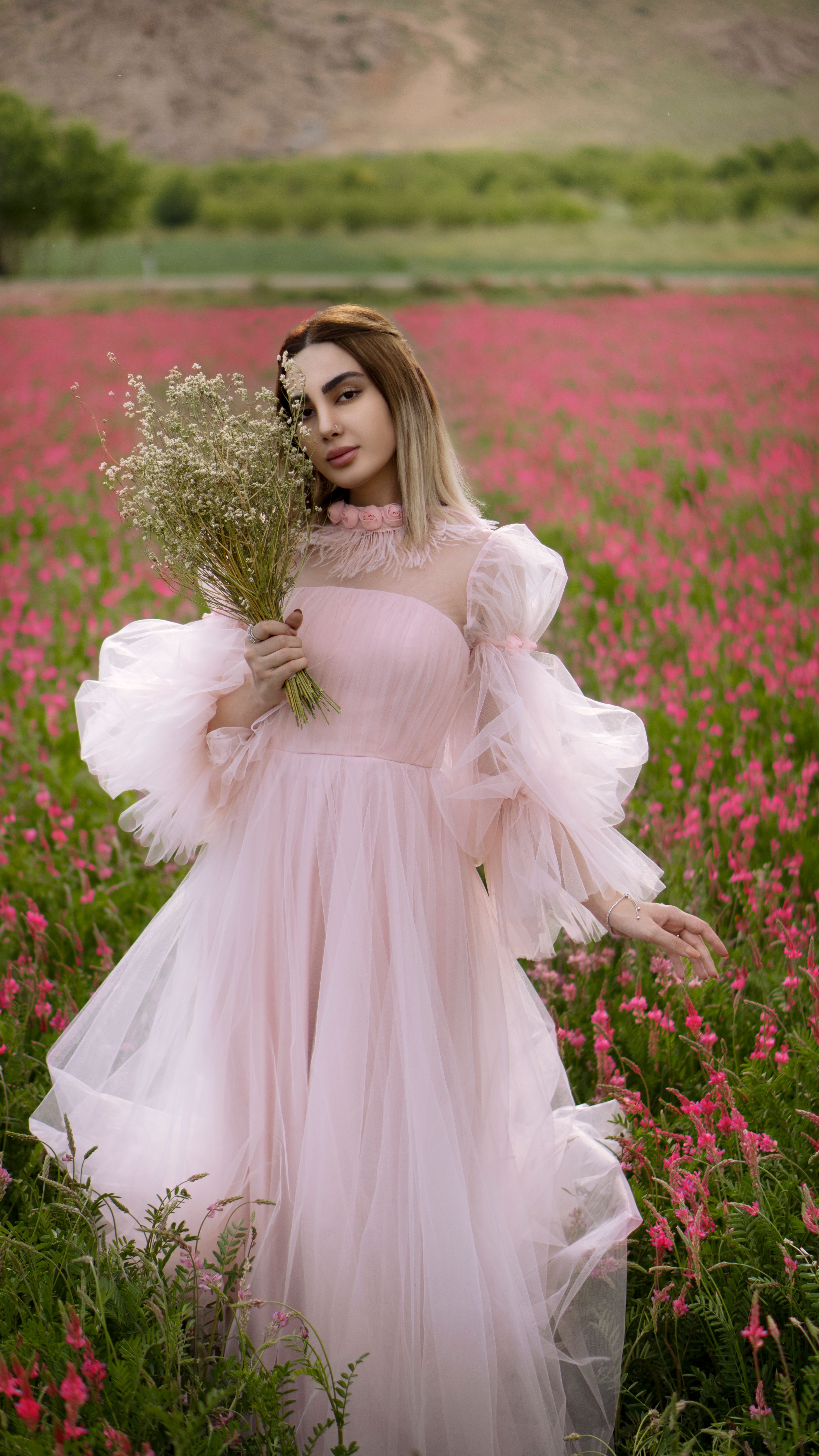 open lace back dress Lillian Duchess Hot Pink Floral Dress