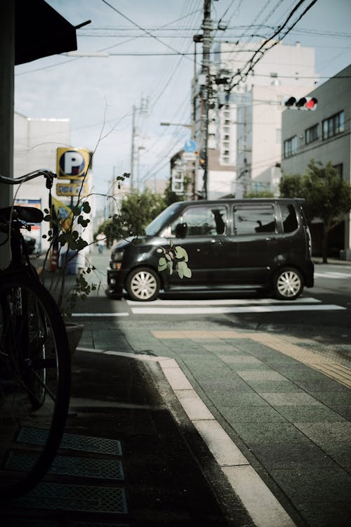 Black Van on Road