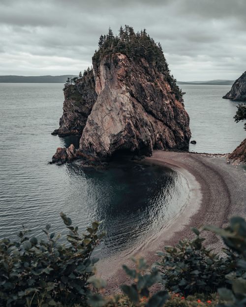 Free Dramatic coastline with unique rock formations at Chance Cove, Newfoundland, Canada. Stock Photo