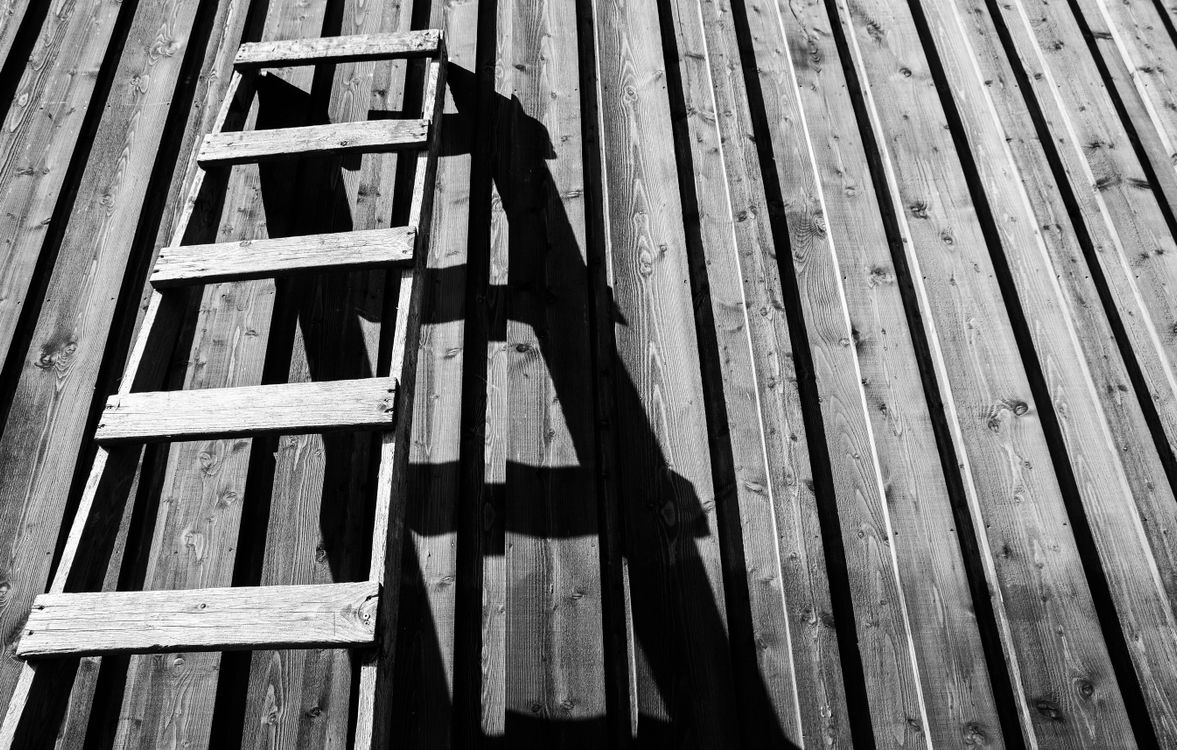Gray Wooden Ladder Free Stock Photo Gray wooden ladder free stock photo