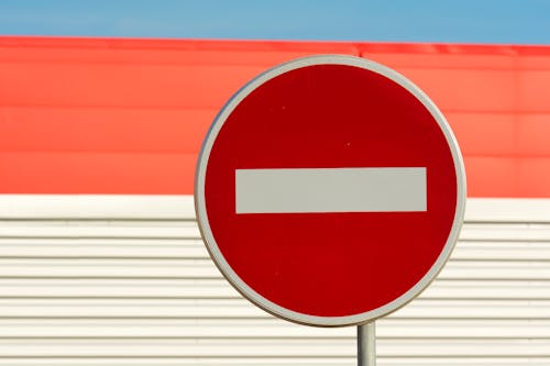 Red and White Round Sign