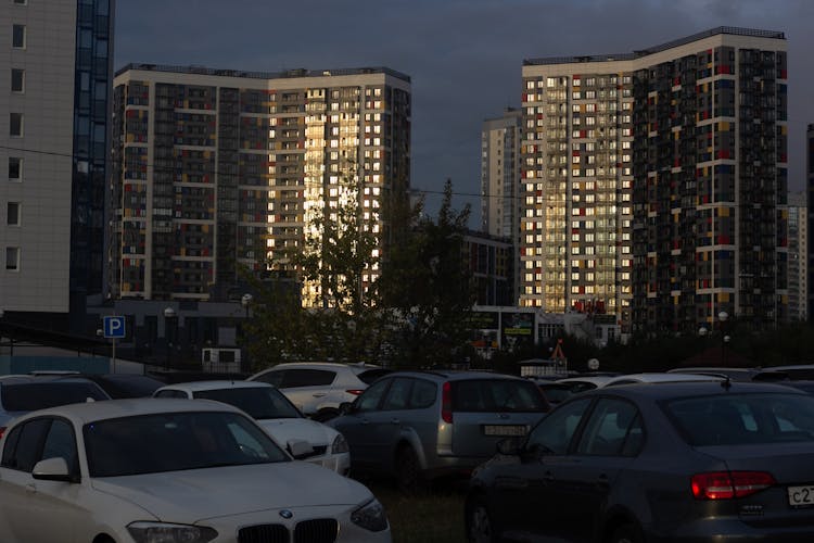 Parked Cars On A Field