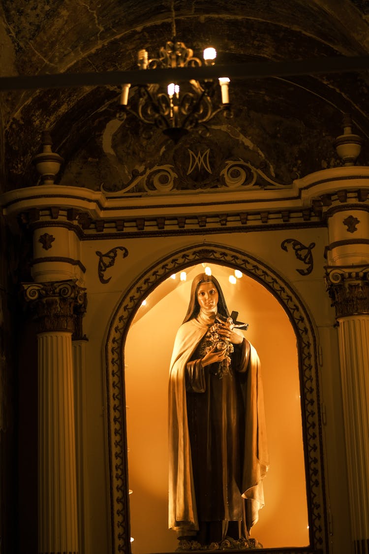 Saint Mary Statue In Church