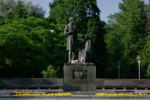 Monument Pushkin and His Nanny, Pskov, Russia