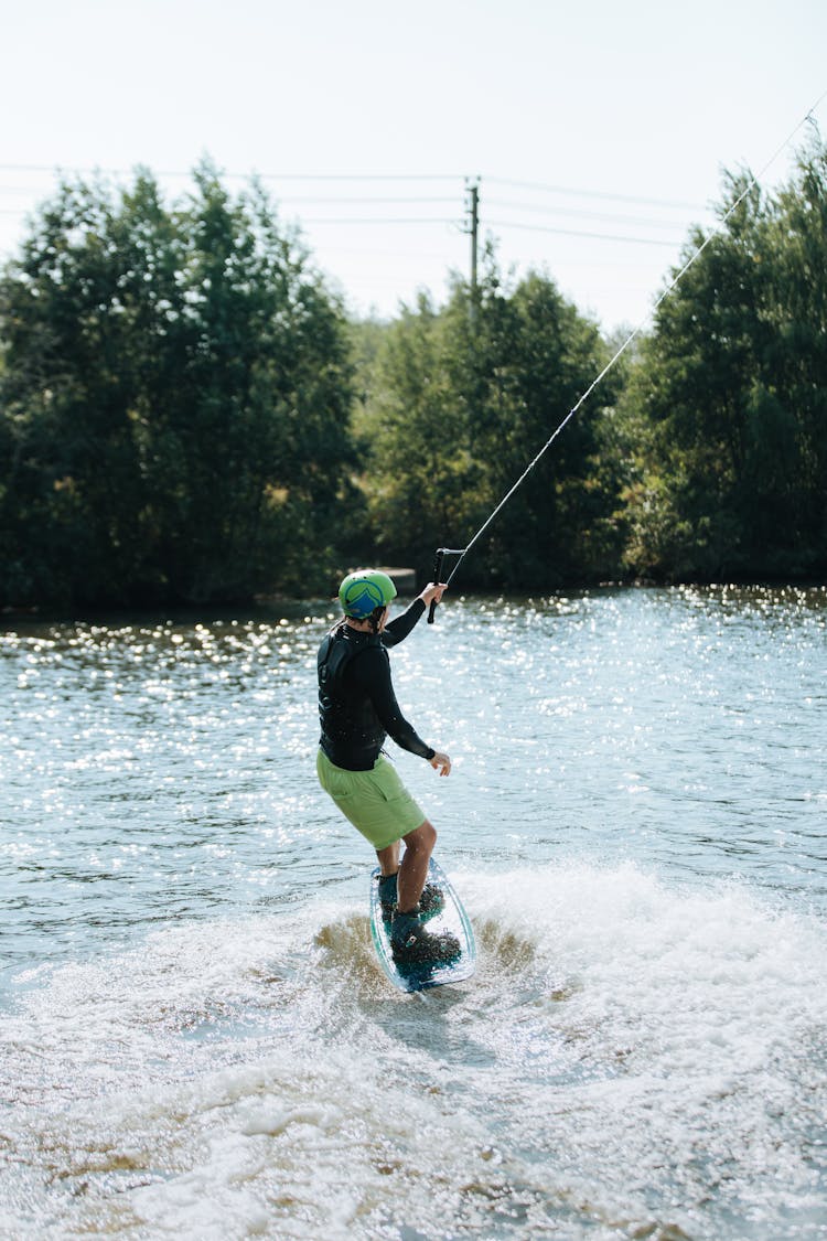 Man Wake Boarding