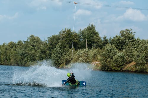 A Man Wakeboarding