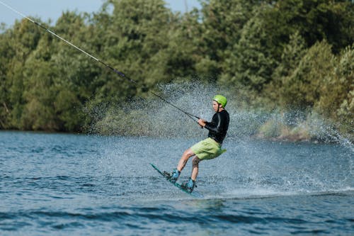 A Man Wakeboarding