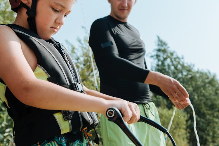 Boy Getting Ready For Wakeboarding