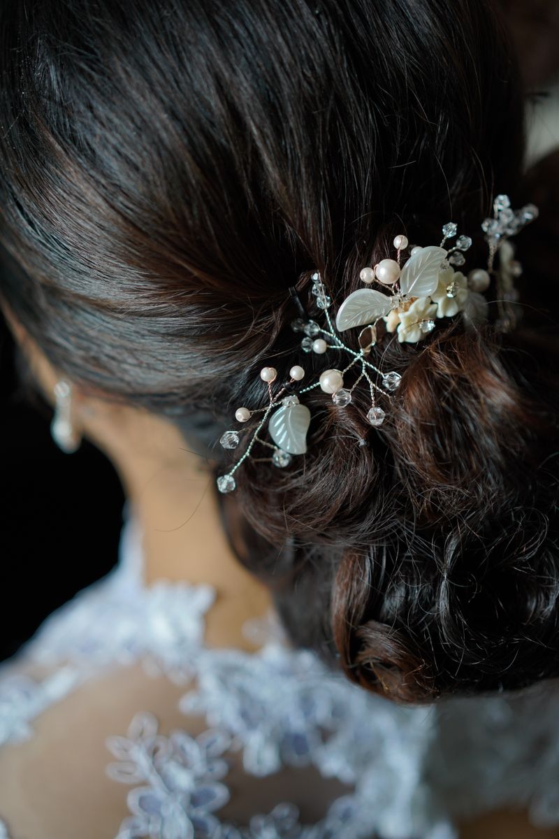 Romantic loose chignon with face-framing strands