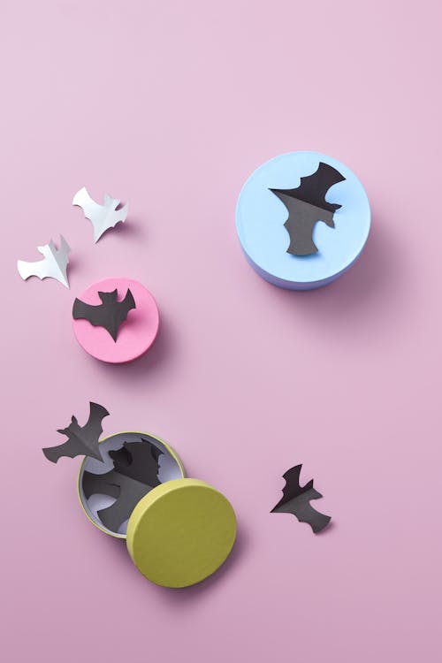 Bat Shaped Paper on Pink Surface