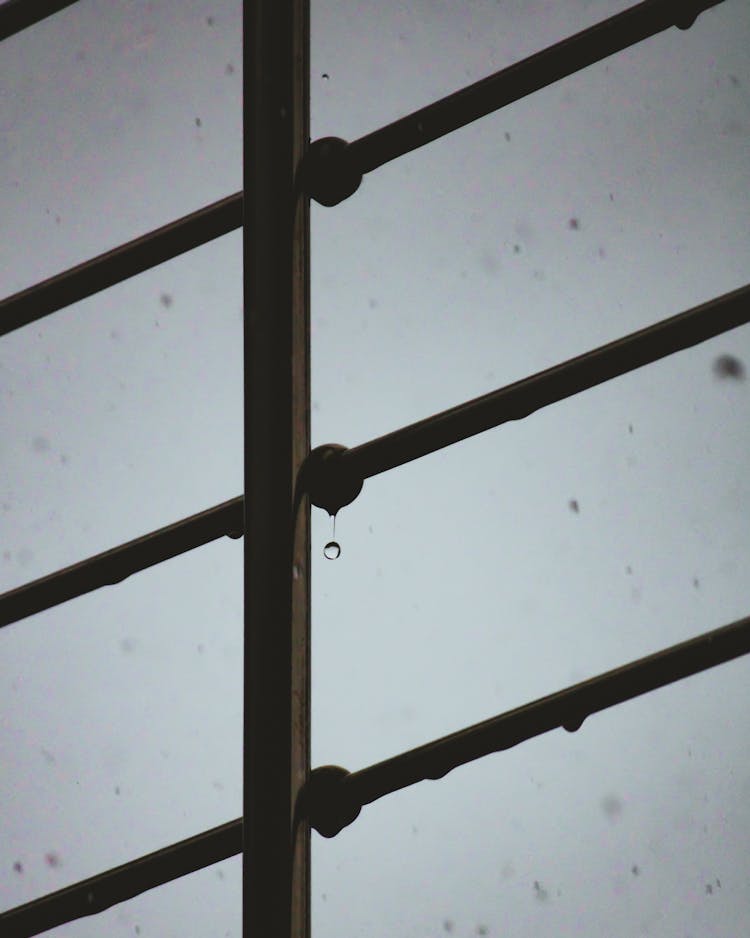 Balustrade With Drops Of Water