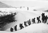 Mountain Climbing in Snowstorm 
