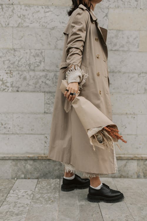 Woman Wearing a Trench Coat