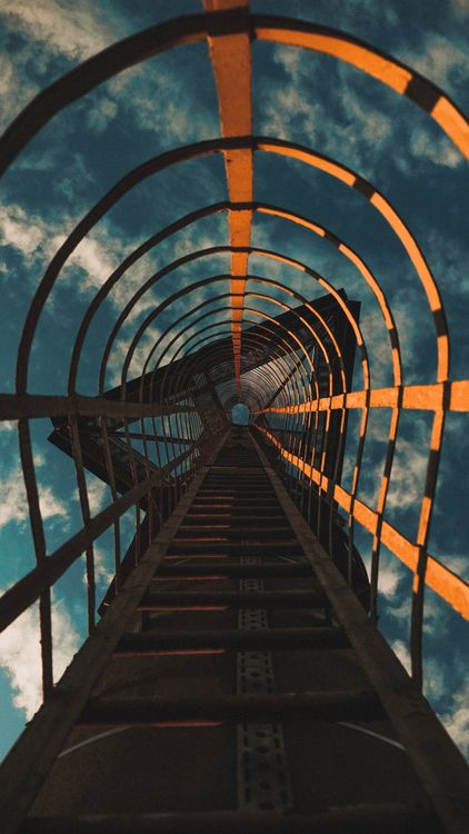 Ladder Photo Low Angle Shot of a Metal Ladder · Free Stock Photo