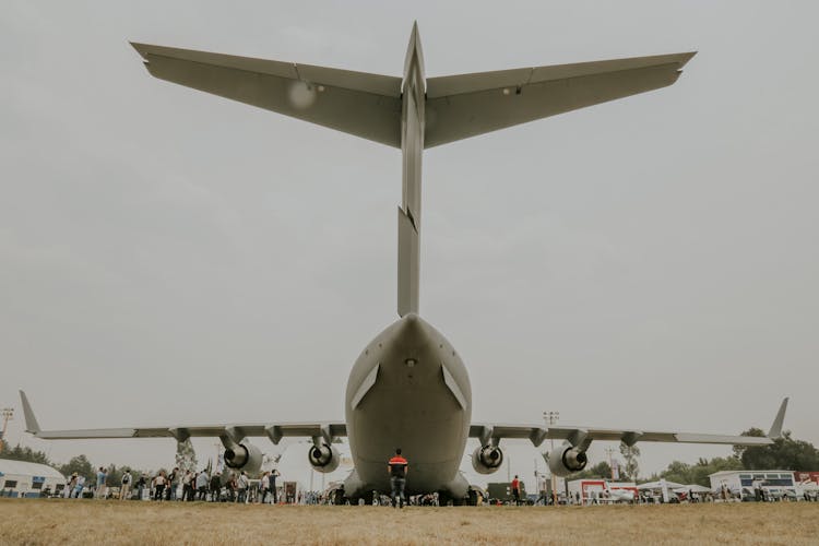 Rear View Of Transport Airplane