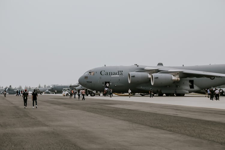 Canadian C-17 Transport Plane Standing On Tarmac