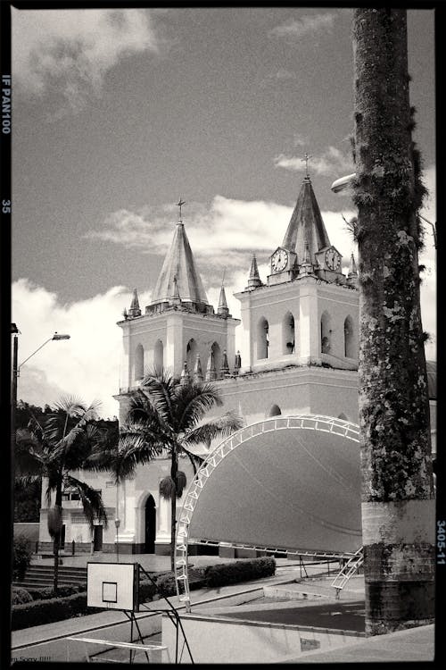 Free Grayscale Photo of a Church in Labateca Stock Photo