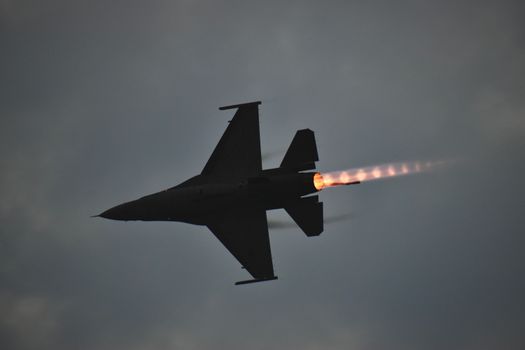 F-16 Fighting Falcon Jet Flying in the Sky