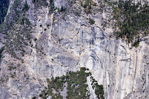 A Geological Formation with Green Trees