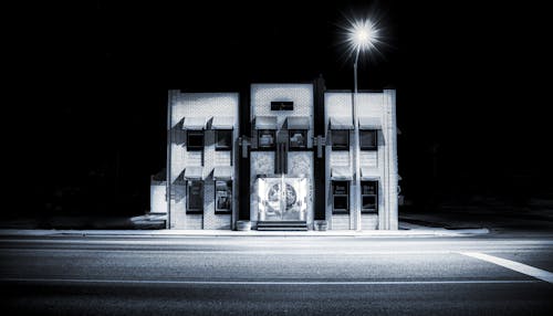 Základová fotografie zdarma na téma architektura, art deco, černobílý
