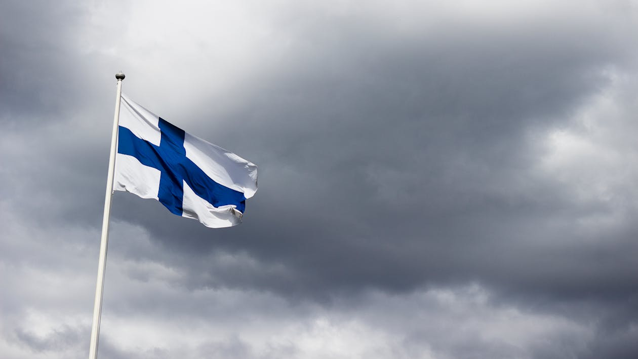 Fotografia Da Bandeira Da Finlândia