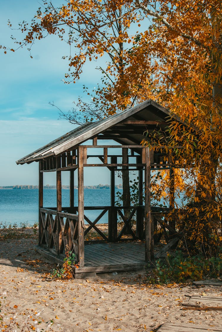 Wooden Gazebo On A Beach