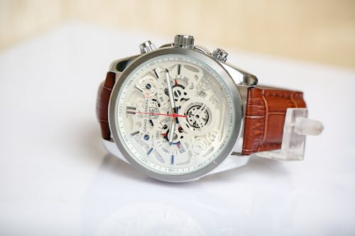 Grand Carrera Brand Watch with Strap of Brown Crocodile Leather 