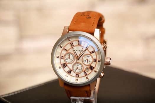 Montblanc Watch with Complex Dial and Roman Numerals
