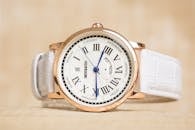 White and Gold Analog Watch