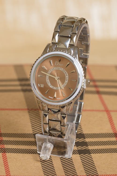Free Stainless Steel Dior Wristwatch Stock Photo