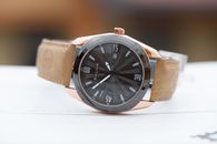 Silver and Black Round Analog Watch