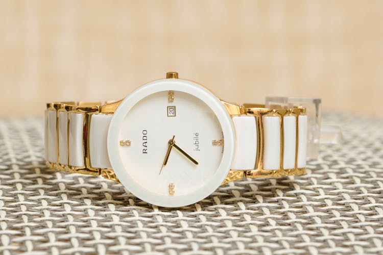 Classic Gold And White Wristwatch